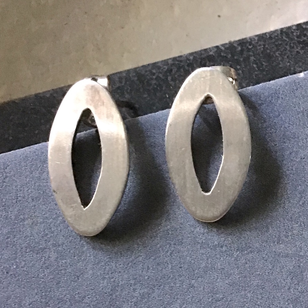 Sterling Silver Oval Earrings